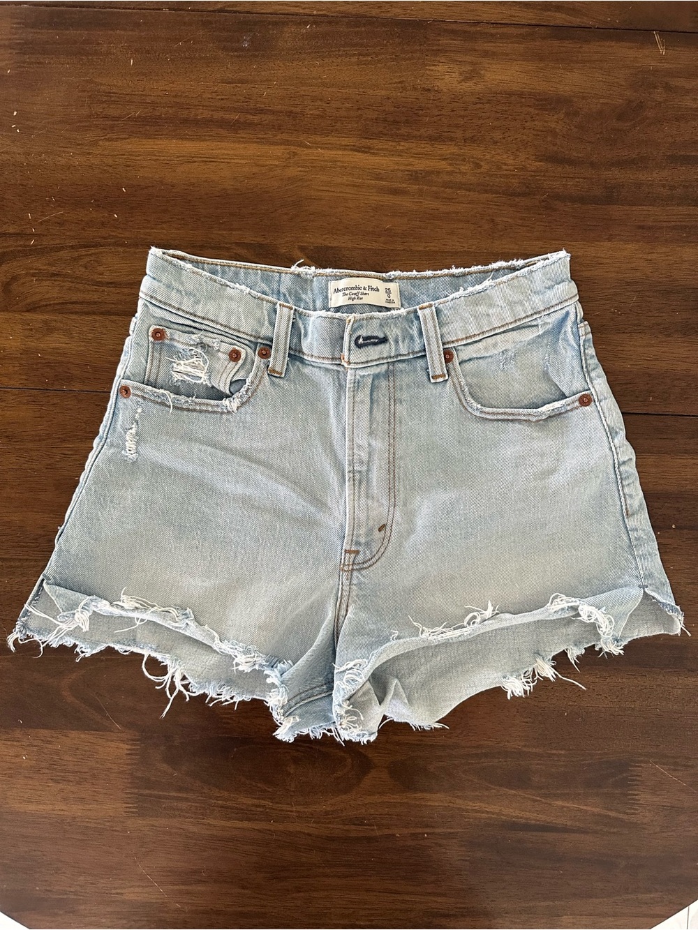 Abercrombie High Rise Cutoff Denim Shorts - Women’s size 25